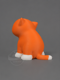 Rear view of the ginger cat bread collectible.