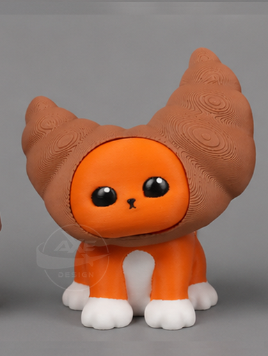 Ginger cat bread collectible displayed with the croissant accessory.