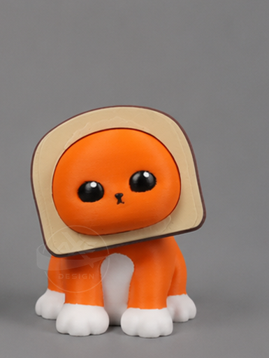 Ginger cat bread collectible displayed with the toast accessory.