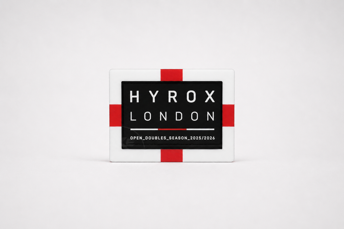 England HYROX patch display featuring the St George's Cross front plate.