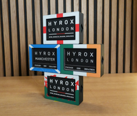 Four modular HYROX patch displays configured as a custom wall display.