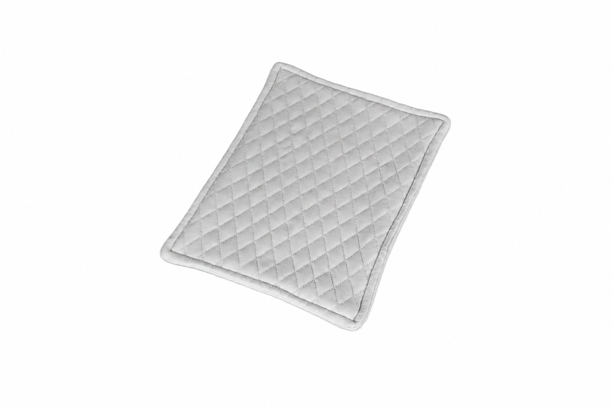Grey quilted valuables cloth for protecting everyday carry items and delicate accessories.