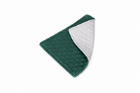 Folded racing green quilted valuables cloth with a soft quilted finish.