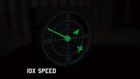 Animated clear radar wall clock demonstrating the moving radar sweep effect.