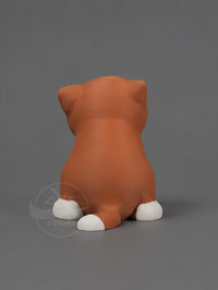 Rear view of the tabby cat bread collectible.