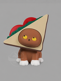 Tabby cat bread collectible displayed with the sandwich accessory.