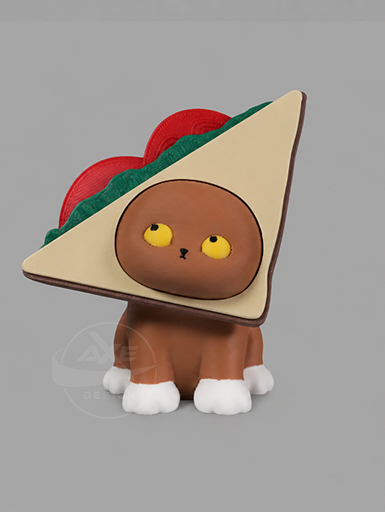 Tabby cat bread collectible displayed with the sandwich accessory.