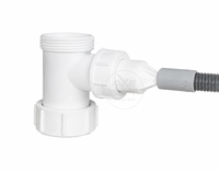 Tumble dryer waste pipe adapter ready for installation in a household waste plumbing system.