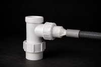 Tumble dryer waste pipe adapter designed to connect a 10mm condensate hose to a 25mm or 30mm waste pipe.