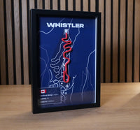 Whistler bobsleigh track art showing the layout of the Canadian Olympic sliding track.